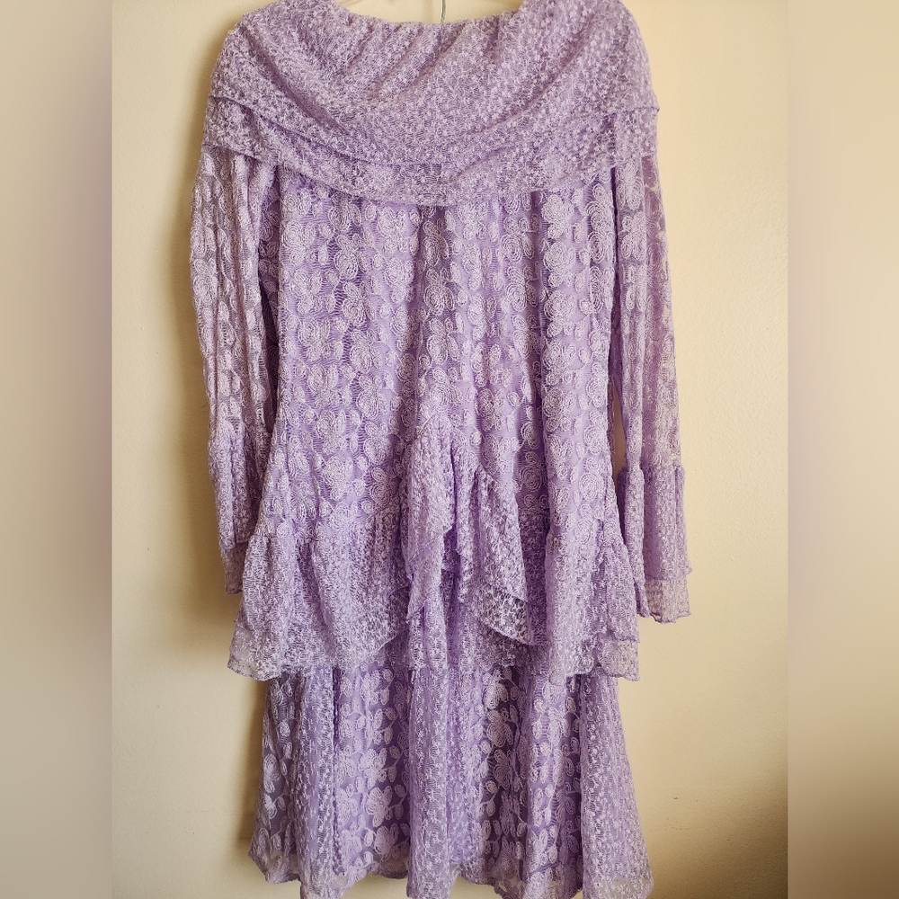 Ashro Two Piece Lavender Lace Dress Set